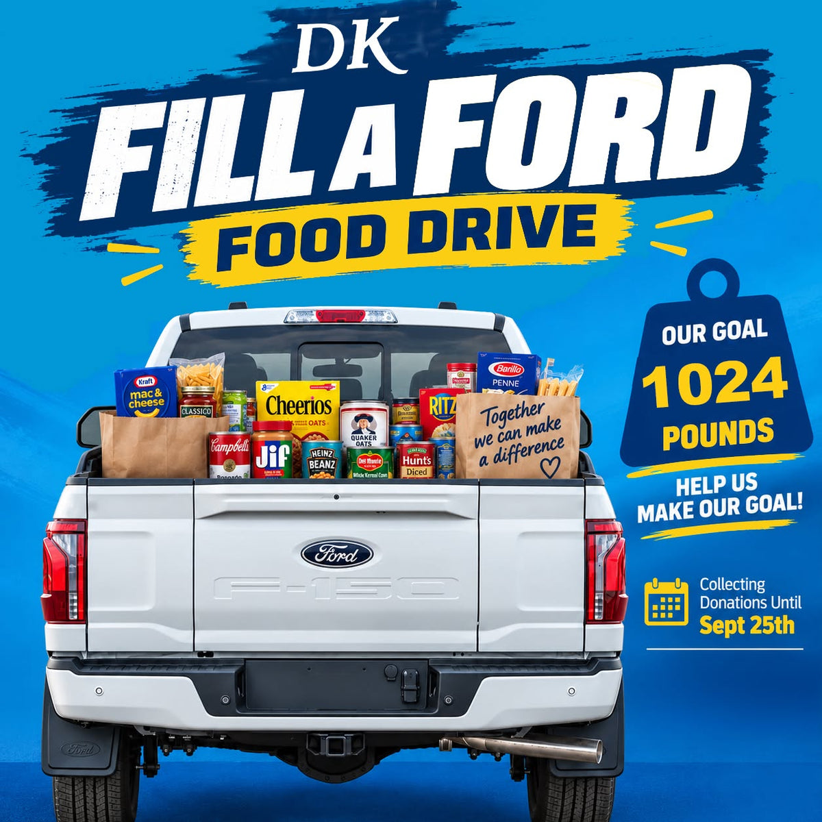 DK Ford Raises Over 1,400 Pounds for the Leduc Food Bank During Ford Global Food Drive
