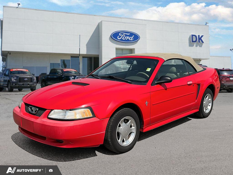 USED 2000 Ford Mustang BASE Convertible! - Bright Red Exterior - $7,997 - Stock #D50931F - VIN 1FAFP4440YF253862 - Photo 1