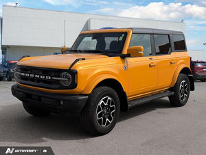 USED 2021 Ford Bronco Outer Banks 4X4 w/Leather, Lux Pkg, and More! - Cyber Orange Metallic Tc Exterior - $40,898 - Stock #D60692A - VIN 1FMEE5DP3MLA93687