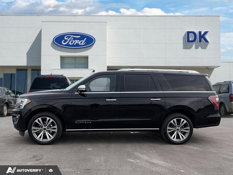 USED 2021 Ford Expedition PLAT MAX 4X4 w/Leather, Moonroof, Nav, and More! - Agate Black Metallic Exterior / BLACK ONYX LEATHER Interior - $46,888 - Stock #D60514A - VIN 1FMJK1MT0MEA12484 - Photo 3