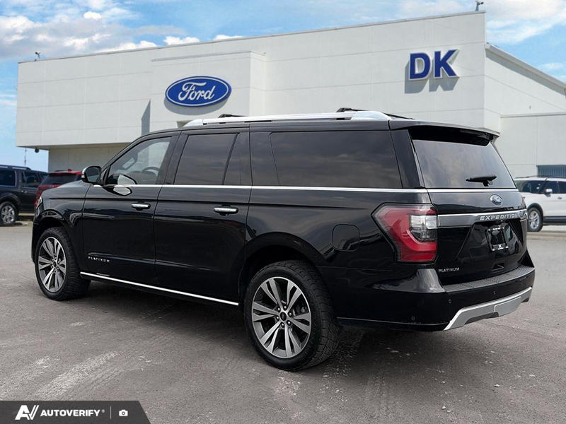USED 2021 Ford Expedition PLAT MAX 4X4 w/Leather, Moonroof, Nav, and More! - Agate Black Metallic Exterior / BLACK ONYX LEATHER Interior - $46,888 - Stock #D60514A - VIN 1FMJK1MT0MEA12484 - Photo 4