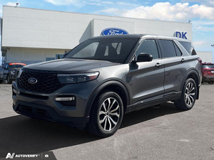 USED 2022 Ford Explorer ST-Line w/Leather, Nav, and More! - Carbonized Grey Metallic Exterior - $32,777 - Stock #D51030A - VIN 1FMSK8KH7NGB74680