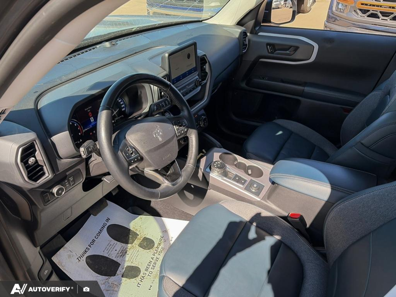 USED 2023 Ford Bronco Sport Outer Banks w/Leather, Tech Pkg, and More! - Carbonized Grey Metallic Exterior / Navy Interior - $29,999 - Stock #DR1666A - VIN 3FMCR9C6XPRE19311 - Photo 9