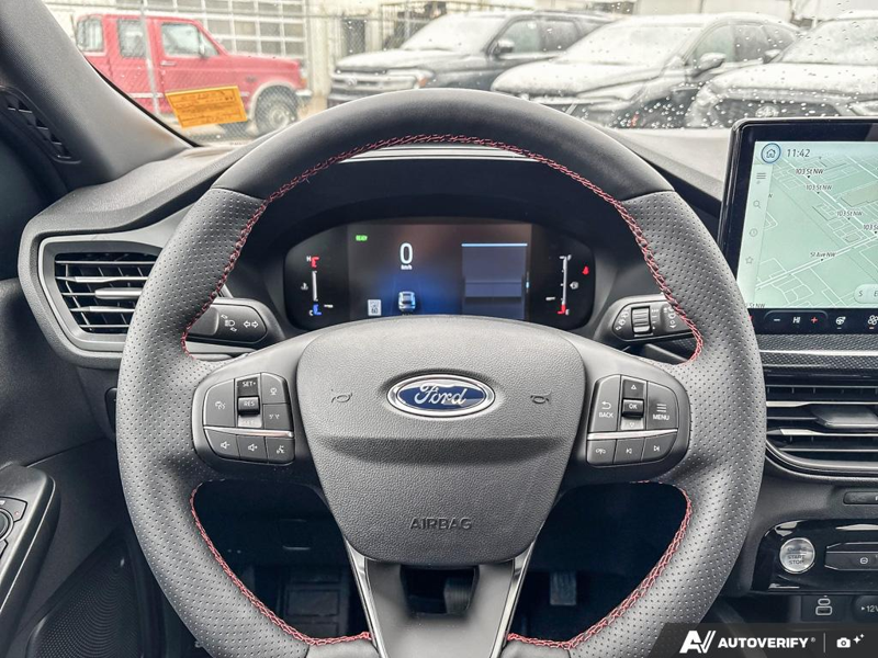 NEW 2025 Ford Escape ST-Line Hybrid - Vapor Blue Exterior / EBONY VINYL/ RED STITCHING Interior - $45,143 - Stock #E50102 - VIN 1FMCU9MZXSUA13070 - Photo 14