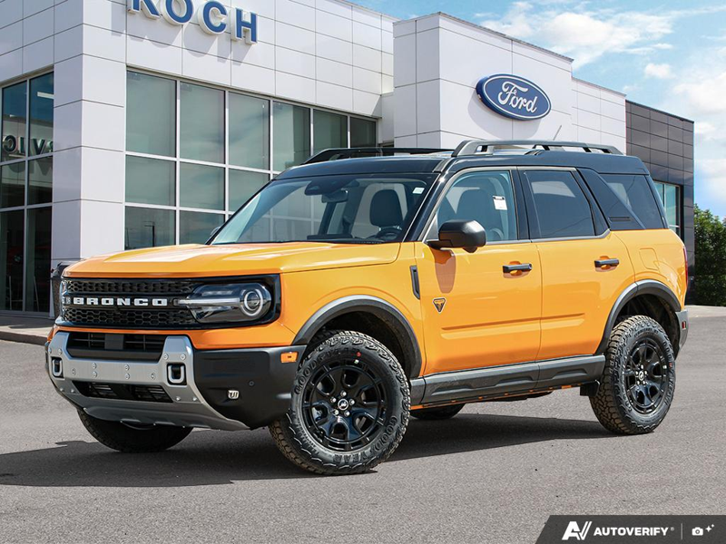 NEW 2026 Ford Bronco Sport Badlands - Orange Fury Metallic Tri-coat Exterior / DARK SPACE GREY LEATHER Interior - $50,370 - Stock #E60241 - VIN 3FMCR9DA8TRE10054 - Photo 1