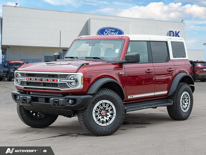 NEW 2026 Ford Bronco Outer Banks - Ruby Red Metallic Tinted Clearcoat Exterior / BLACK ONYX-LEATHER/VINYL Interior - $84,782 - Stock #D60778 - VIN 1FMEE8BP2TLB36841 - Photo 1