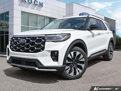 NEW 2026 Ford Explorer Platinum - Star White Tri-coat Metallic Exterior - $69,919 - Stock #E60278 - VIN 1FMUK8HHXTGA83402