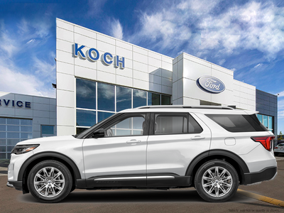 NEW 2026 Ford Explorer Platinum - Space White Metallic Exterior - $63,736 - Stock #E61068 - VIN 1FMUK8HH6TGC34056
