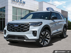 NEW 2026 Ford Explorer Platinum - Space White Metallic Exterior - $63,736 - Stock #E61068 - VIN 1FMUK8HH6TGC34056