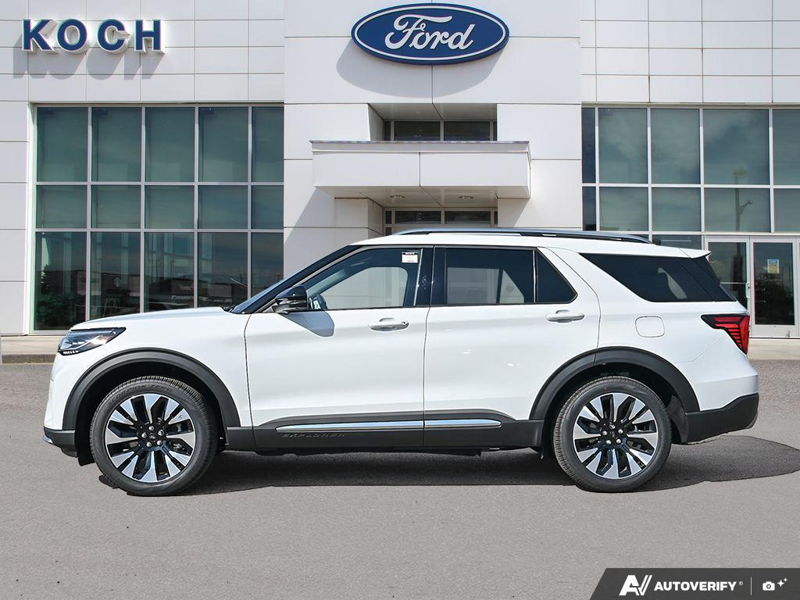 NEW 2026 Ford Explorer Platinum - Star White Tri-Coat Exterior / MOJAVE DUSK, PREM. LEATHER SEATING SURFACES SPORT CAPTAIN CHAIRS Interior - $64,348 - Stock #E61073 - VIN 1FMUK8HHXTGC46954 - Photo 3