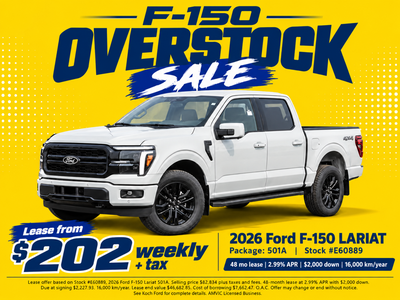 NEW 2026 Ford F-150 LARIAT - Avalanche Exterior - $74,834 - Stock #E60889 - VIN 1FTFW5L81TKE55231