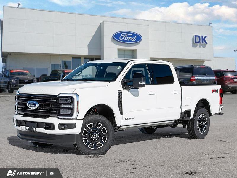 NEW 2026 Ford F-350 Super Duty Platinum - Star White Tri-coat Metallic Exterior / BLACK ONYX/BLUE LEATHER Interior - $121,561 - Stock #D60313 - VIN 1FT8W3BT6TED95352 - Photo 1