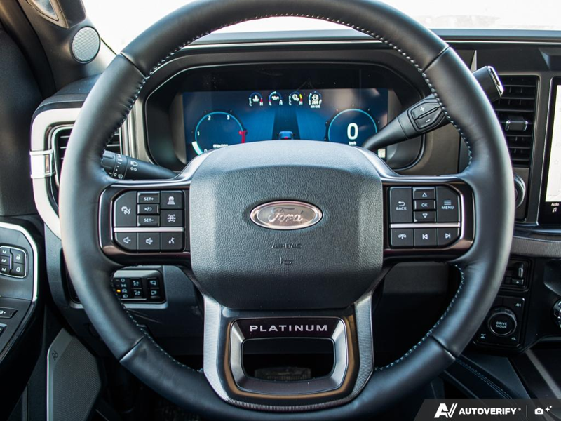NEW 2026 Ford F-350 Super Duty Platinum - Star White Tri-coat Metallic Exterior / BLACK ONYX/BLUE LEATHER Interior - $120,989 - Stock #E60567 - VIN 1FT8W3BM4TEE27904 - Photo 14