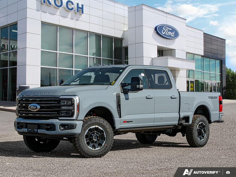 NEW 2026 Ford F-350 Super Duty Platinum Tremor - Glacier Gray Exterior / BLACK ONYX/BLUE LEATHER Interior - $134,693 - Stock #E60035 - VIN 1FT8W3BM4TEC29646 - Photo 1