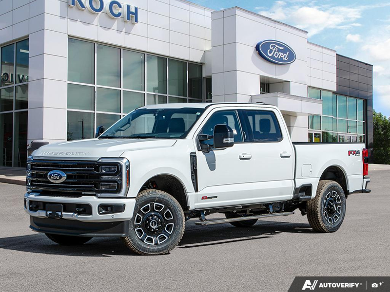 NEW 2026 Ford F-350 Super Duty Platinum - Star White Tri-coat Metallic Exterior / BLACK ONYX/BLUE LEATHER Interior - $120,989 - Stock #E60567 - VIN 1FT8W3BM4TEE27904 - Photo 1