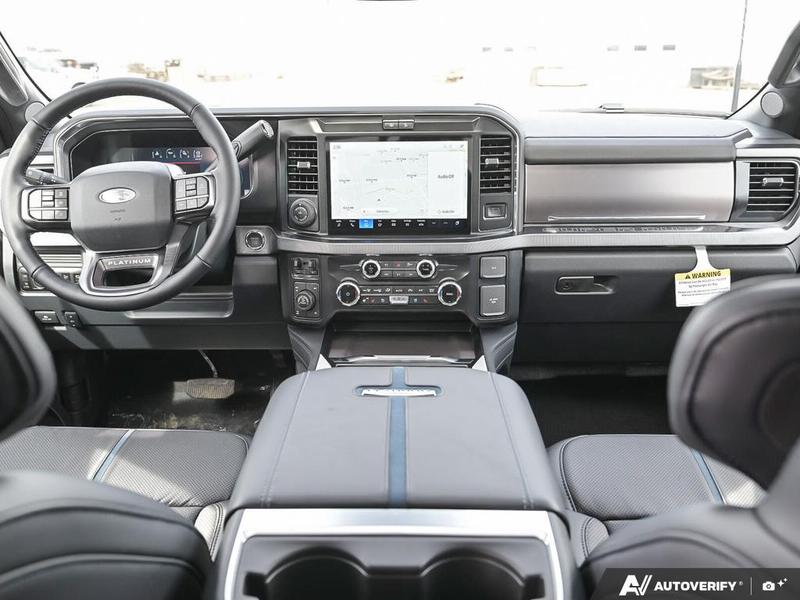 NEW 2026 Ford F-350 Super Duty Platinum Tremor - Star White Tri-coat Metallic Exterior / BLACK ONYX/BLUE LEATHER Interior - $137,253 - Stock #E60436 - VIN 1FT8W3BM9TEE06076 - Photo 25