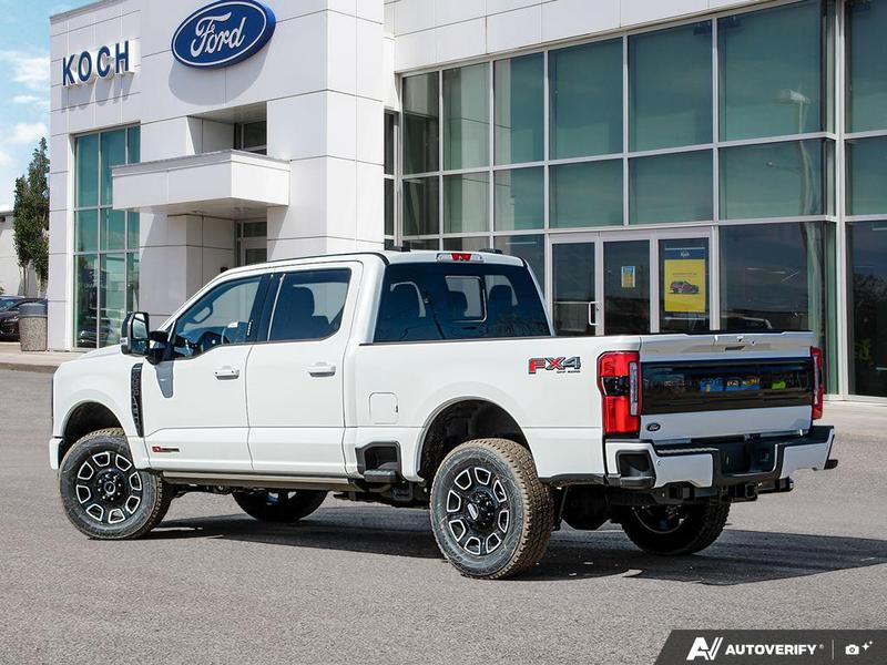 NEW 2026 Ford F-350 Super Duty Platinum - Star White Tri-coat Metallic Exterior / BLACK ONYX/BLUE LEATHER Interior - $132,098 - Stock #E60567 - VIN 1FT8W3BM4TEE27904 - Photo 4