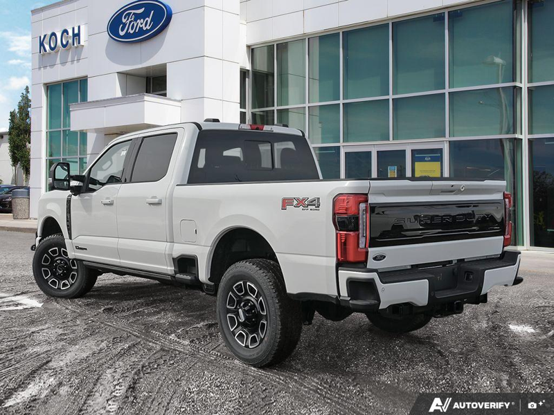 NEW 2026 Ford F-350 Super Duty Platinum - Star White Tri-coat Metallic Exterior / BLACK ONYX/BLUE LEATHER Interior - $116,043 - Stock #E60392 - VIN 1FT8W3BT6TED89079 - Photo 4