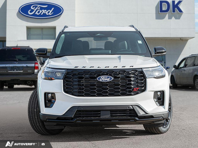 NEW 2027 Ford Explorer ST - Star White Tri-Coat Exterior - $77,277 - Stock #D70048 - VIN 1FMWK8GC0VGA26384